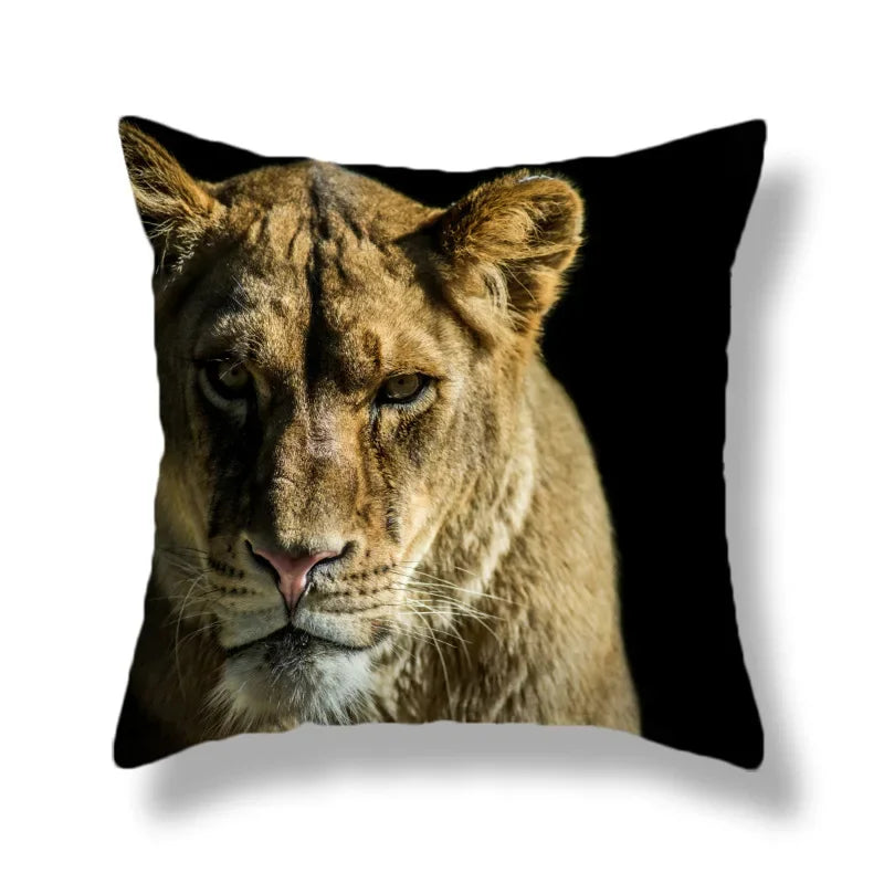 Wild Animal Lion Tiger Cushion Cover - Axyaa Home Decor