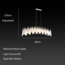 Axyaa French Crystal Chandelier: Misty Artistic Lighting Fixture for Elegant Living Spaces
