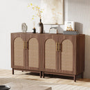 Axyaa Rattan Sideboard Buffet Cabinet, Set of 2, 59 Inch Accent Storage Cabinet