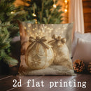 Axyaa Christmas Floral & Snow Pillow Cover for Sofa Bedroom Car - Rectangular Back Cushion