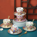 Axyaa Vintage Floral Ceramic Coffee Cup - European Style Breakfast Mug