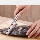 Axya Stainless Steel Fish Scraper Skinner Descale Brush - Fishing Kitchen Tool