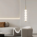 Axyaa White Glass LED Chandelier for Modern Minimalist Indoor Lighting
