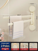 Axyaa Suction Cup Rotating Towel Rack - Wall Mounted Bathroom Storage Rack