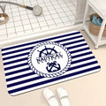 Axyaa Blue Emblem Pattern Diatom Mud Floor Mat: Super Non-Slip & Absorbent