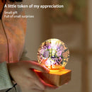 Axya Luminous LED Crystal Ball Lamp with Wooden Base Sky Night Light