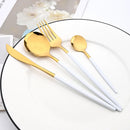Axyaa White Gold 16-Piece Stainless Steel Cutlery Set