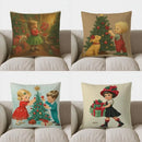 Axyaa Charming Girl Christmas Pillow Cover for Sofa, Bedroom, Car - Sweet Lollipop Design