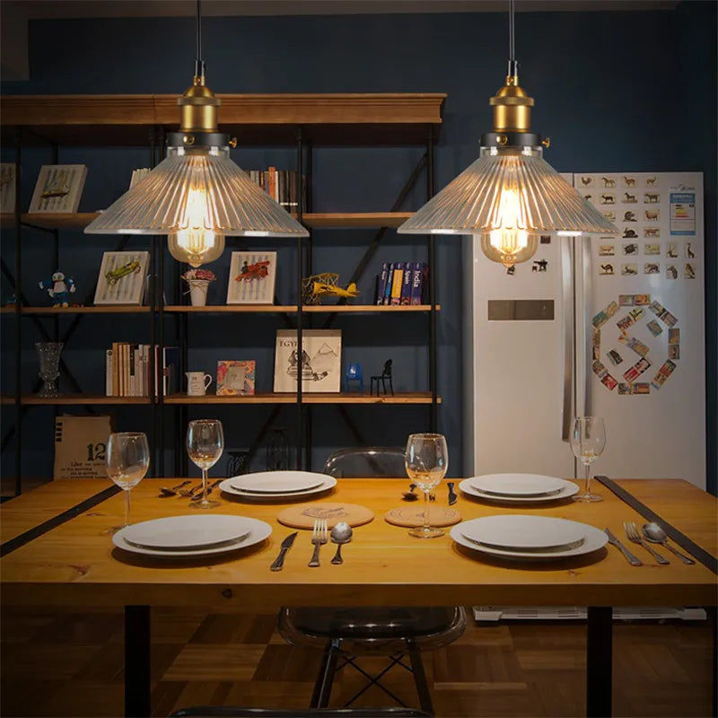 Axyaa Retro Loft Glass Pendant Light Industrial Lamp Vintage Style