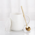 Axyaa Ceramic Mug with Lid, Spoon, Funny Design, Ideal for Coffee, Tea, Breakfast