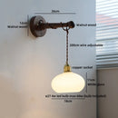 Axyaa LED Bathroom Mirror Wall Lights With Switch, Modern White Glass Wood Reading Lamp