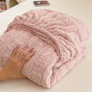 Axyaa Jacquard Winter Fleece Mattress Cover, Elastic Band, Thick & Warm Bed Sheet