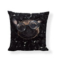 Axyaa Pug Food Print Cushion Cover Decorative Square Pillowcase for Sofa and Car Seat