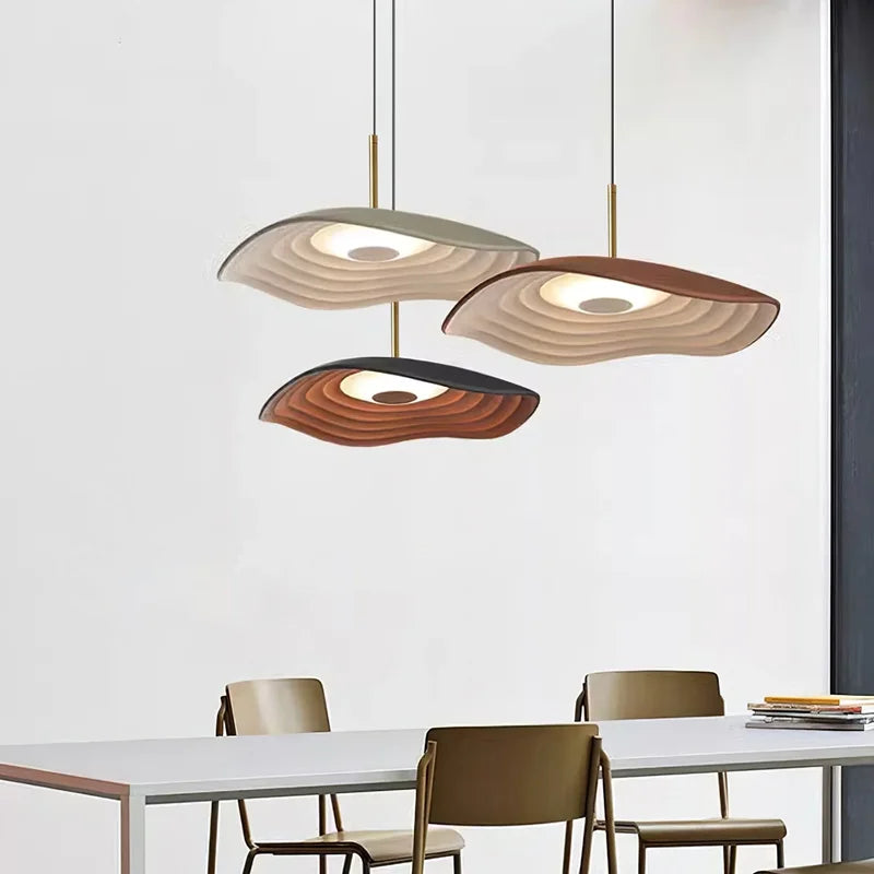 Axyaa Valentina Pendant Light: Nordic Wavy Lampshade for Dining Room, Bedroom, Kitchen Island