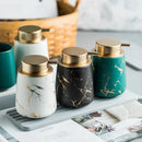 Axya Marbled Ceramic Bathroom Set: Lotion, Emulsion, Hand Sanitizer, Soap Dispenser, Shampoo