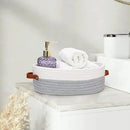 Axyaa Cotton Rope Storage Basket with Handle - Large Capacity Desktop Organizer