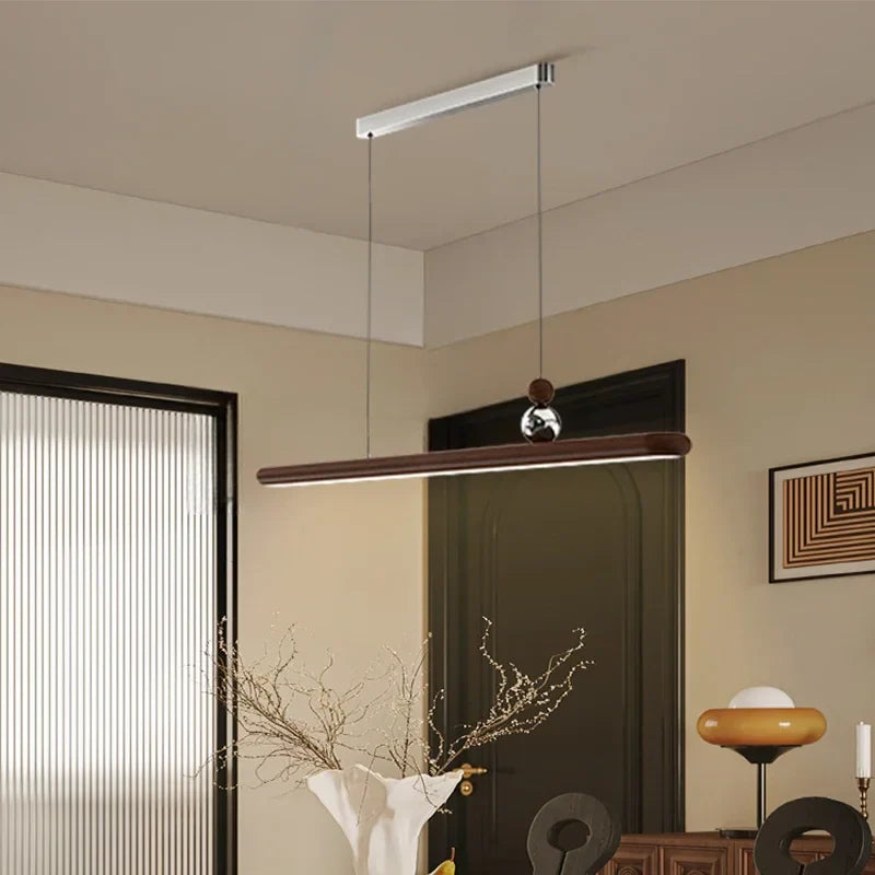 Axyaa Wood Chandelier: Minimalist High-End Pendant Lamp for Living Room
