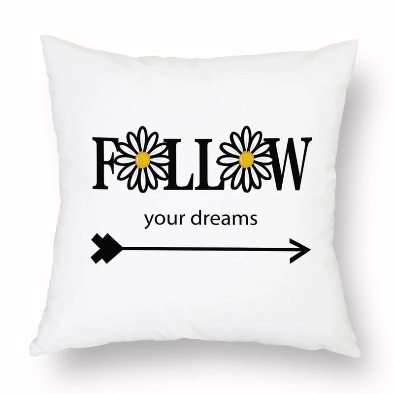 Axyaa Yellow Daisy Peach Skin Pillowcase