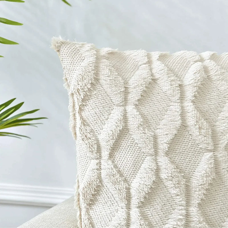 Axyaa Beige Decorative Cushion Cover Set for Home Living Room and Chair