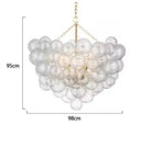 Axyaa Glass Bubble Chandelier: Modern Round Pendant Lamp for Living Room, Kitchen, Hotel.
