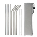 Axyaa Stainless Steel Drinking Straws Set with Cleaning Brush