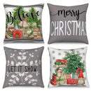 Axyaa Believe Merry Christmas Let It Show Cushion Cover for Sofa Bedroom Car