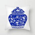 Axyaa Blue Geometric Floral Printed Pillow Case - Soft Cushion Cover