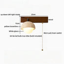 Modern Black Travertine Wooden LED Wall Lamp with Switch by Axyaa