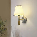Axyaa White Cloth Lampshade LED Wall Sconce, Elegant Dining Room Lighting Fixtures