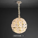Axyaa Glass Petal Chandelier Cream Style Dining Room Lamp