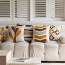 Axyaa Geometric Embroidery Cotton Pillow Cover for Sofa Bed Decoration