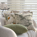 Axyaa Floral Embroidered Cotton Cushion Cover 45x45cm - Jacquard Forest Pillowcase for Home Decor