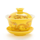 Axyaa Large White Porcelain Gaiwan Tea Set with Zisha Teacup