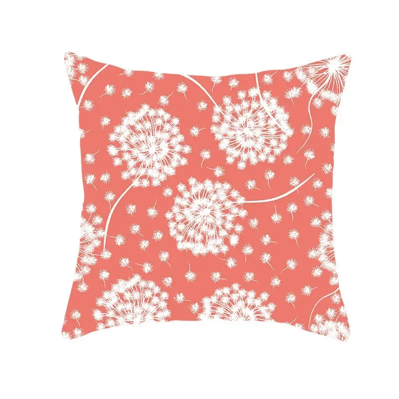 Axyaa Starfish Stripe Print Cushion Cover | Pink Coral Orange Home Decor Pillow Cover