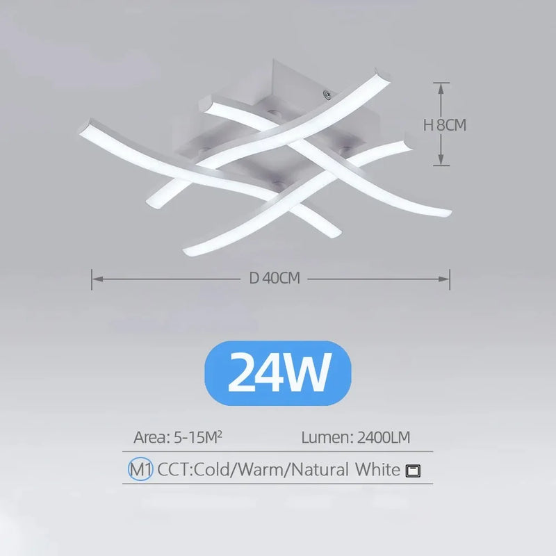 Axyaa 24W LED Modern Ceiling Chandelier for Stylish Living Room Lighting