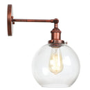 Axyaa Glass Globe LED Wall Light - Rustic Vintage Industrial Mirror Fixture