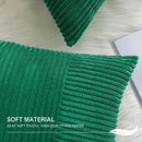 Axyaa Sage Green Corduroy Patchwork Textured Throw Pillow Covers