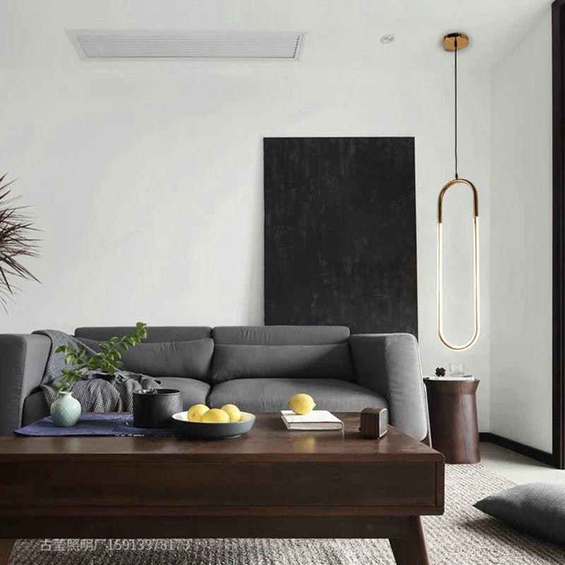 Axyaa Nordic LED U-shaped Bar Chandelier for Modern Minimalist Living Spaces