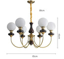 Axyaa Glass Ball Metal Arm Chandelier for Elegant Spaces