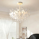 Axyaa Luxury Vintage Shell Crystal Chandelier in Blue/White