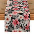 Axyaa Tropical Bamboo Flowers Table Runner for Dining and Party Decor
