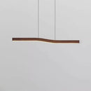 Axyaa Walnut Wood Grain Linear Pendant Light for Creative Dining Room Lighting