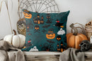 Axyaa Witch Hats & Pumpkin Skull Pillow Cover for Sofa, Bedroom, Car