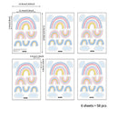 Boho Rainbow Hearts Stars Wall Decals for Kids Room by Axyaa