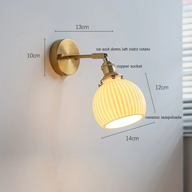Axyaa White Ceramic Flower Wall Sconce Light for Home Indoor Lighting