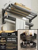 Axyaa Bathroom Essentials Set: Towel Rack, Hook, Bar, Tissue & Toothbrush Holder