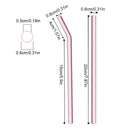 Axyaa Pink Glass Straw - Reusable Borosilicate Drinking Straw Kit with Cleaning Brush