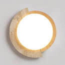 Axyaa D450mm Yellow Stone Wood Style Bedroom Ceiling Light LED Lamp