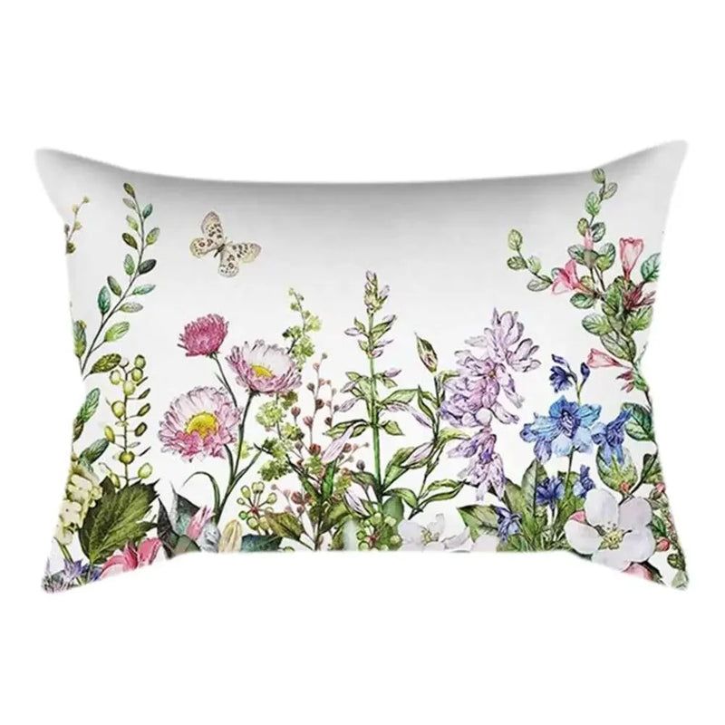 Axyaa Plant Art Polyester Cushion Cover Elegant for Living Room Sofa 30x50cm