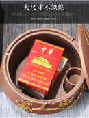 Axya Decorative Ashtray with Lid - Chinese Retro Style for Home and Office